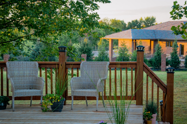 A backyard in the house.