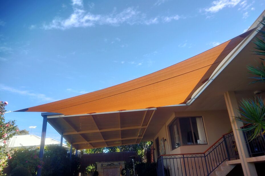 Shade Sails covering a spa
